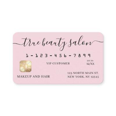 Simple Pink Gold Signature Script Credit Card