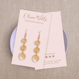 Simple Pink Script Earring Display Card