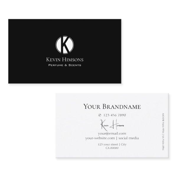 Simple Plain Black and White with Monogram Classic