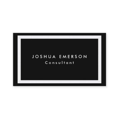 Simple Plain Elegant Black White Borders Modern