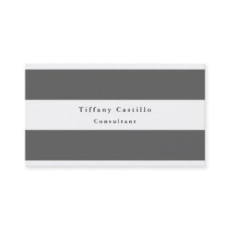 Simple Plain Elegant Grey White Striped Minimalist