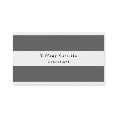 Simple Plain Elegant Grey White Striped Minimalist