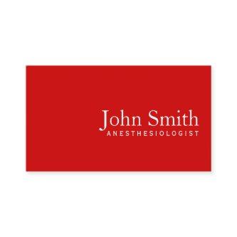 Simple Plain Red Anesthesiologist