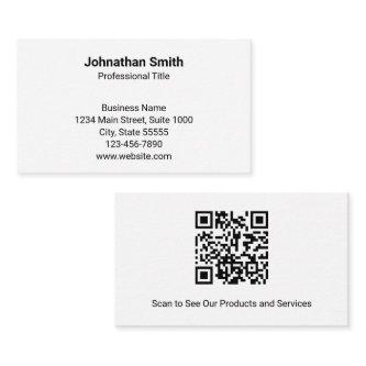 Simple Plain White Generic Design QR Code Template
