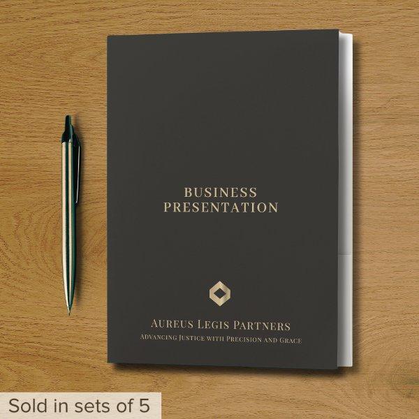 Simple Presentation Folder with Gold Logo