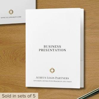 Simple Presentation Folder with Gold Logo