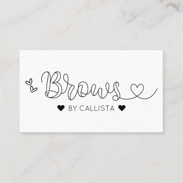 Simple Pretty Black White Hearts Typography Brows