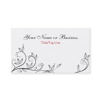 Simple Pretty Branches and Leaves, White Black Red