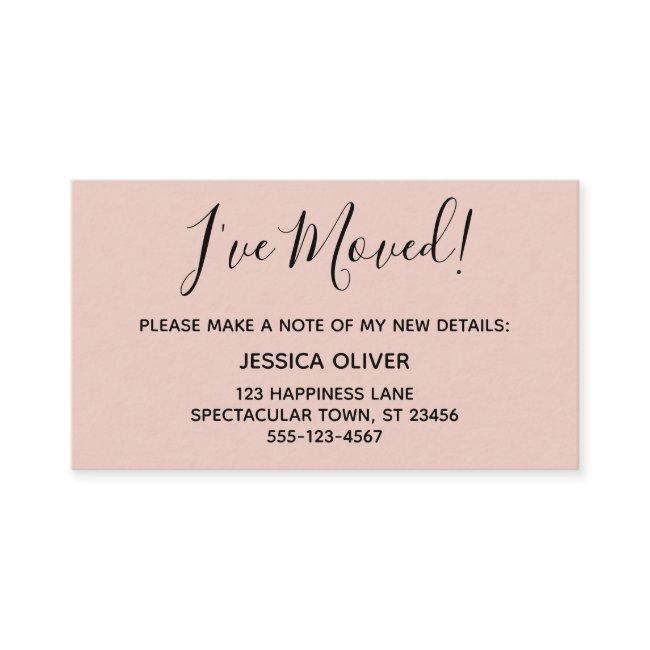 Simple, Pretty "I've Moved" Blush Pink