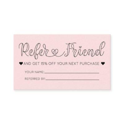 Simple Pretty Pink Hearts Typography Referral