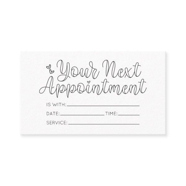 Simple Pretty White Hearts Typography Appointment