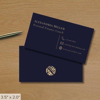 Simple Professional Navy Blue and Gold