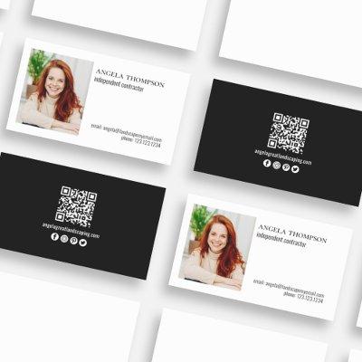 Simple Professional QR Code Photo Black