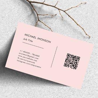 Simple QR Code Black & Pink Social Media Logo