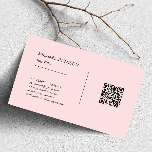 Simple QR Code Black & Pink Social Media Logo