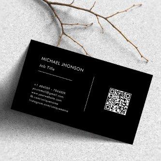 Simple Qr Code Black & White Social Media Logo
