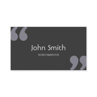 Simple Quotation Marks Screenwriter