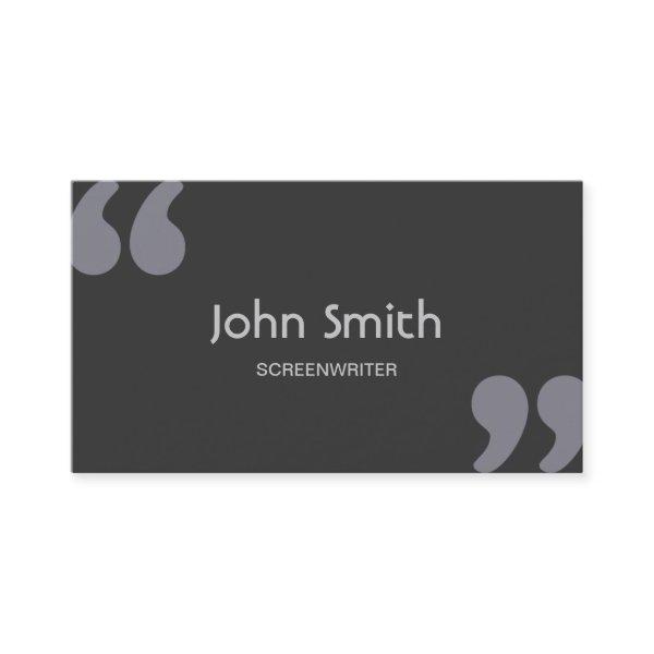 Simple Quotation Marks Screenwriter