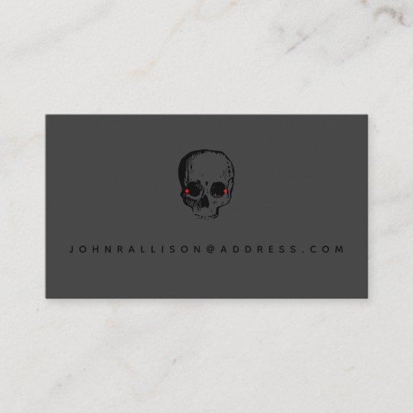 Simple Red Eye Skull Halloween Calling Card