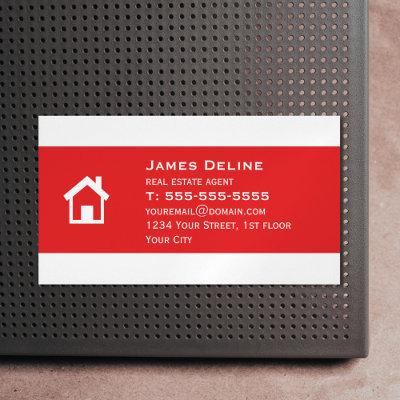Simple Red House Real Estate Magnetic
