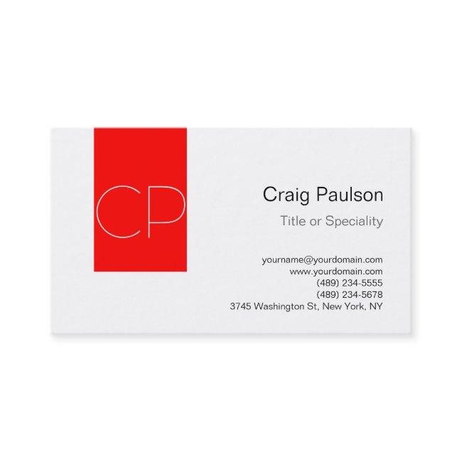 Simple Red Stripe White Monogram