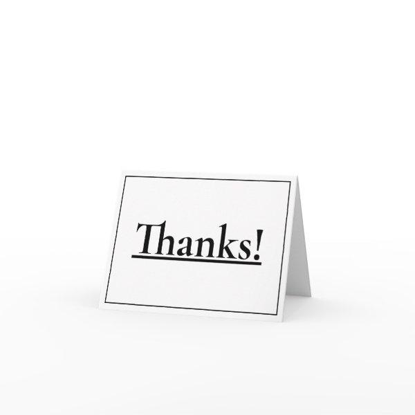 Simple, Respectable & Dapper "Thanks!" Card