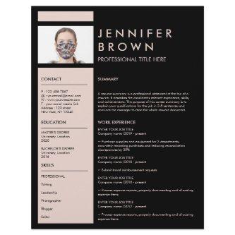 simple resume cv with photography