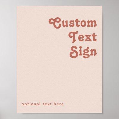 Simple Retro | Blush Pink Cards and Gifts Custom Poster