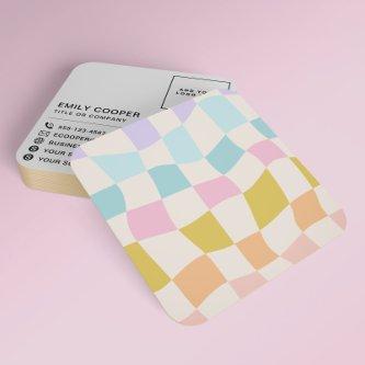 Simple Retro Groovy Checker Checkerboard Your Logo Square