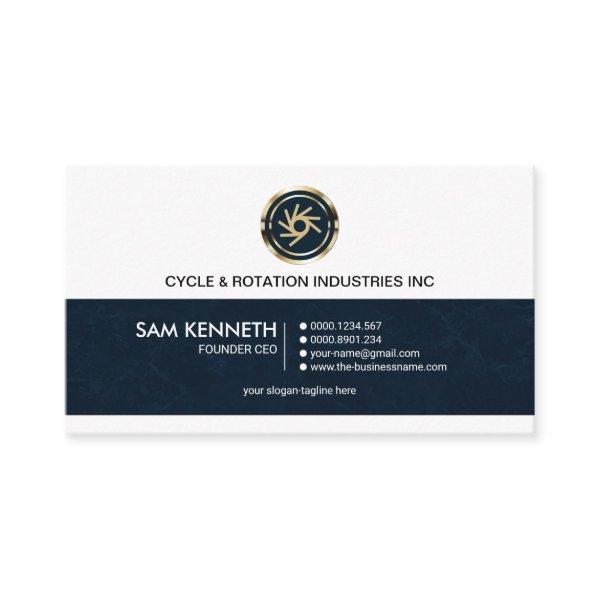Simple Retro Professional Blue Grunge Founder CEO