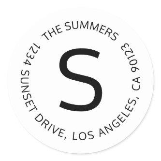 Simple Return Address or Circular Text Message Classic Round Sticker