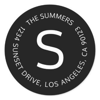 Simple Return Address or Circular Text Message Classic Round Sticker