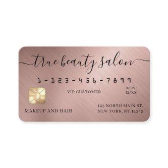 Simple Rose Gold Signature Script Credit Card