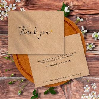 Simple Rustic Kraft Script Business Thank You Card