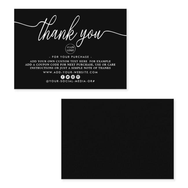 Simple Script Business Thank You Enclosure Card
