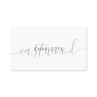 Simple Script Name Monogram Calling Card