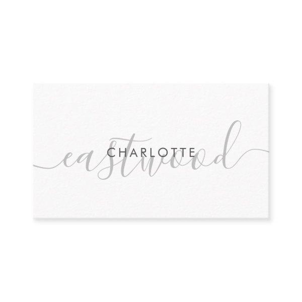 Simple Script Name Monogram Calling Card