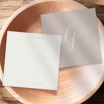 Simple Script Personalized Stationery Rose Ivory Note Card