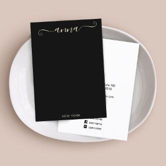 Simple Script Signature Black Necklace Display