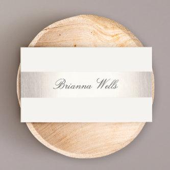 Simple Silver Striped Formal Name Networking