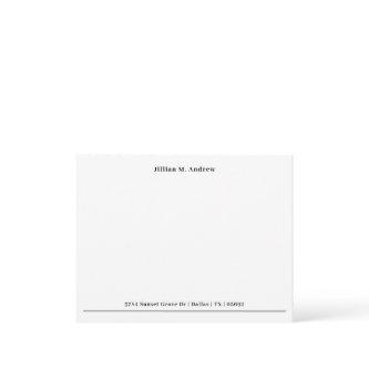 Simple Single Border Monogram Return Address Note Card