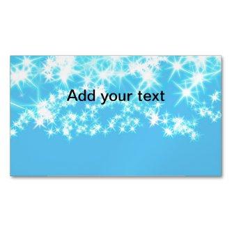 Simple sky blue glitt sparkle stars add your text   magnet