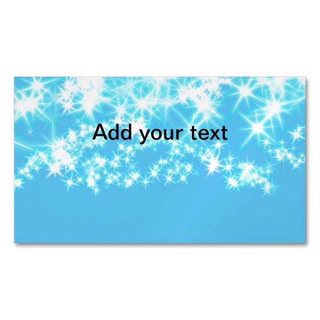 Simple sky blue glitt sparkle stars add your text magnet