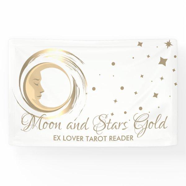 Simple Spiritual Future Tarot Reader Stars Moon Banner