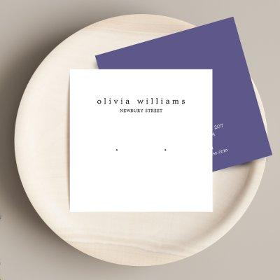 Simple Square White Stud Earring Display Card