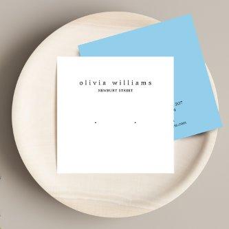 Simple Square White Stud Earring Display Card