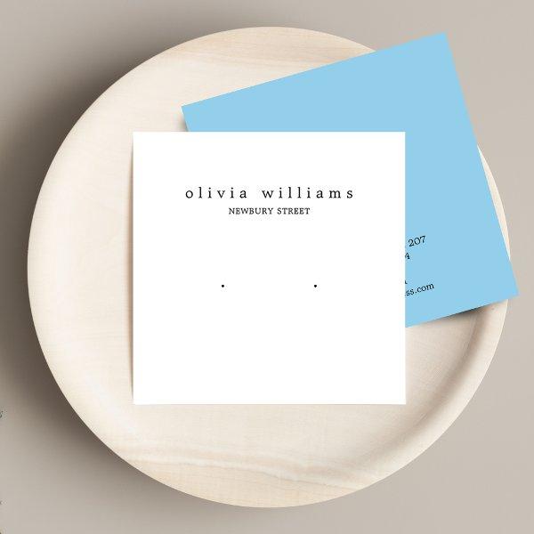 Simple Square White Stud Earring Display Card