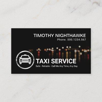 Simple Stylish Traffic Lights Bokeh Night Taxi
