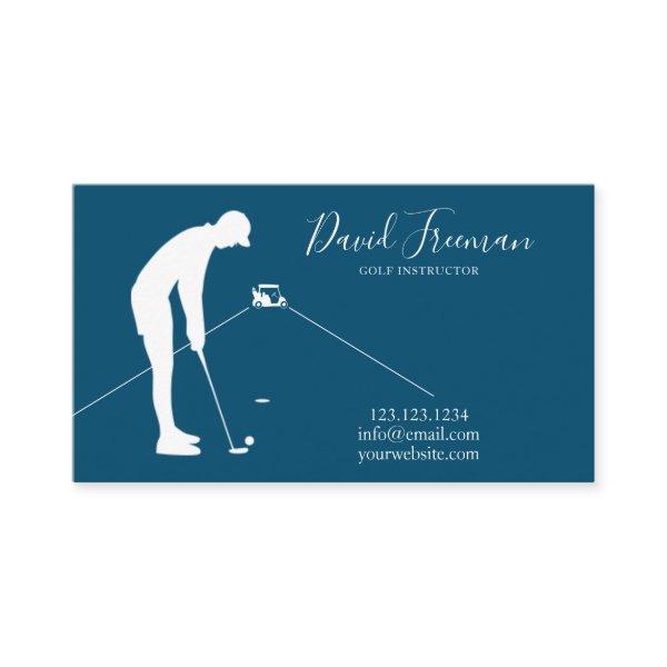 Simple Swing Silhouette Blue Golf Instructor