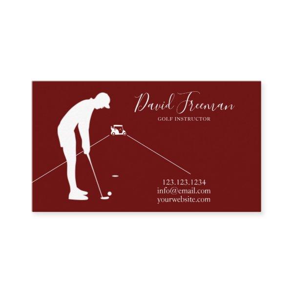 Simple Swing Silhouette Dark Red Golf Instructor